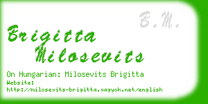 brigitta milosevits business card